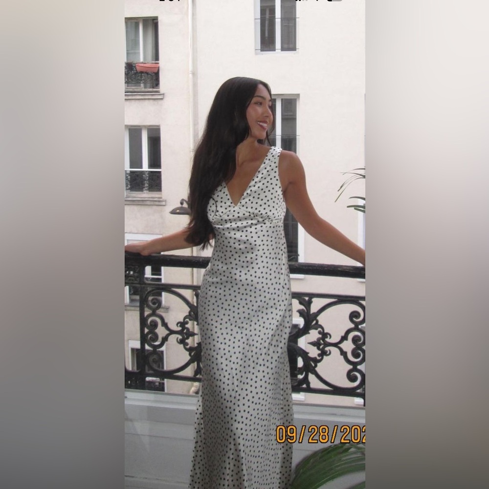 SATIN POLKA DOT ZARA DRESS - SIZE XS